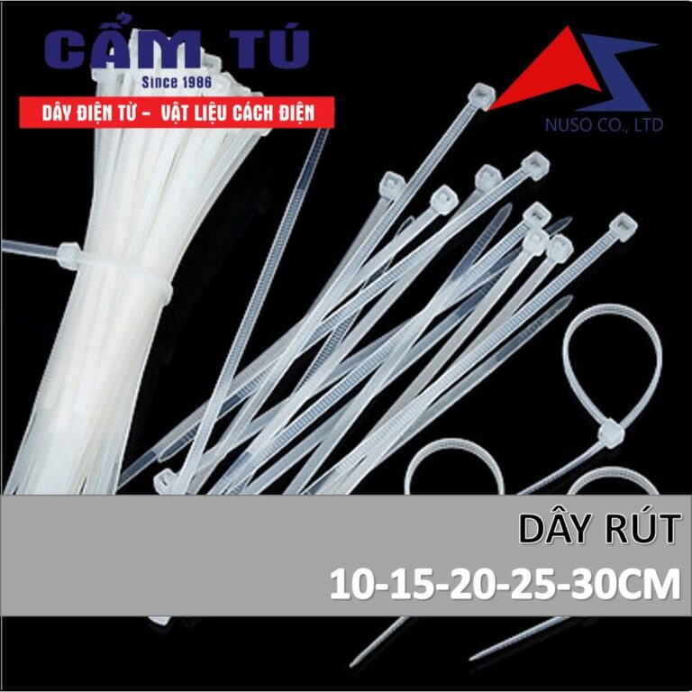 Dây rút nhựa đen & trắng có đủ SIZE+NẤC / chất liệu nhựa polime dẻo dai ...
